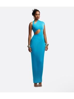Hanifa Azure Blue Clarise Knit Maxi Dress L NWT